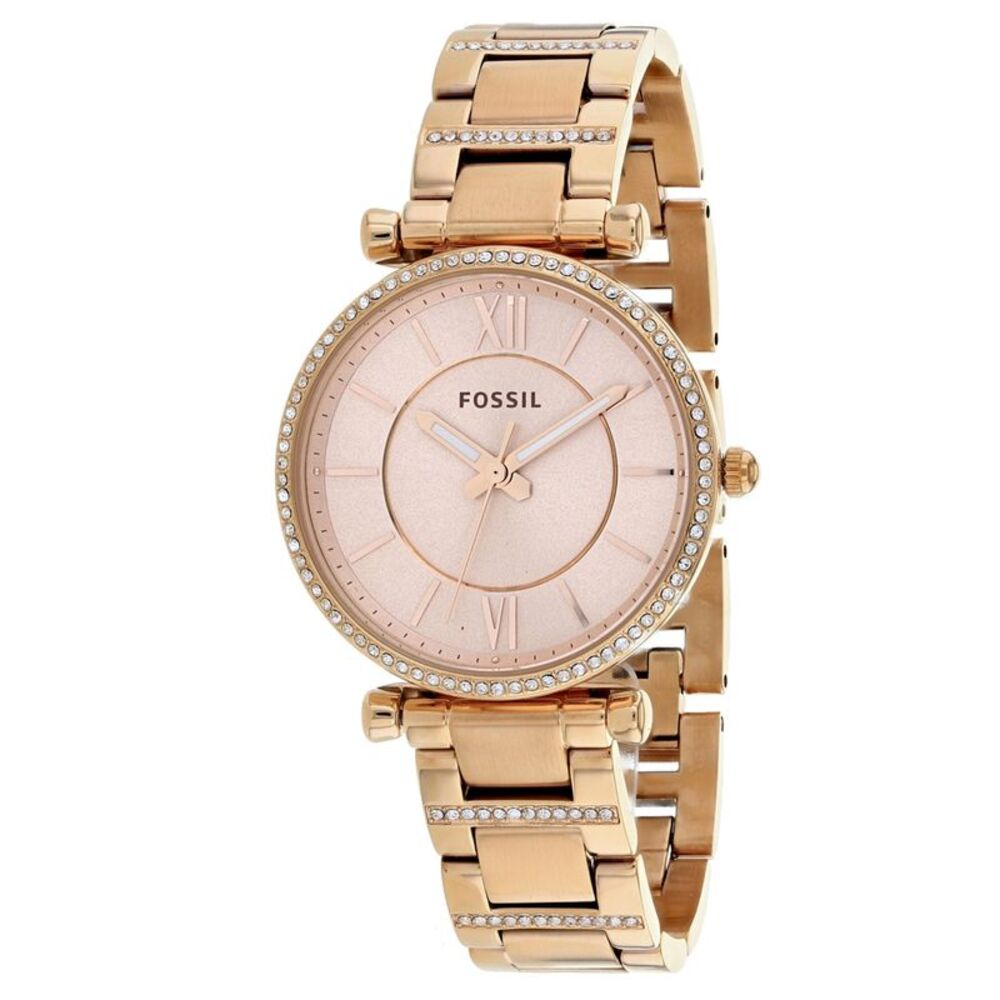Fossil Women's Carlie Rose gold Dial Watch - ES4301